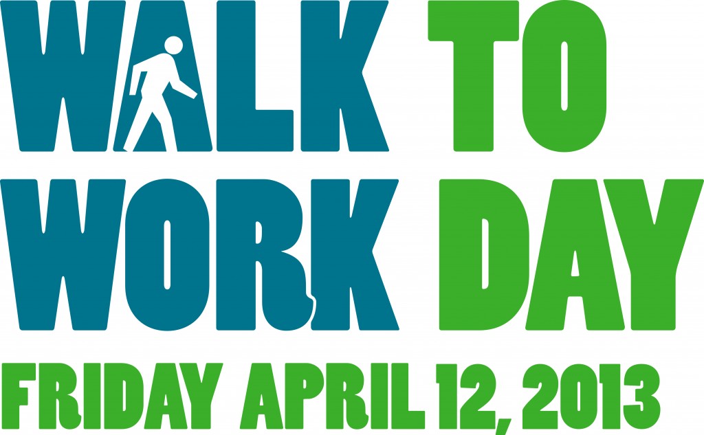 Walk to Work Day Logo - Green on White