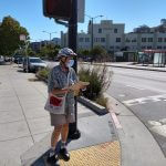 Volunteer conducting street survey