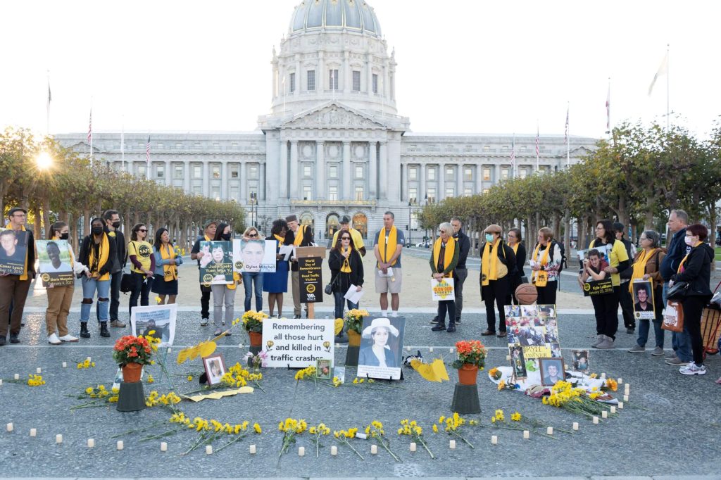 Julie Mitchell, a founding member of San Francisco Bay Area Families for Safe Streets, shared a reading that helped her in the throes of grief in losing her son. Photo by William McLeod