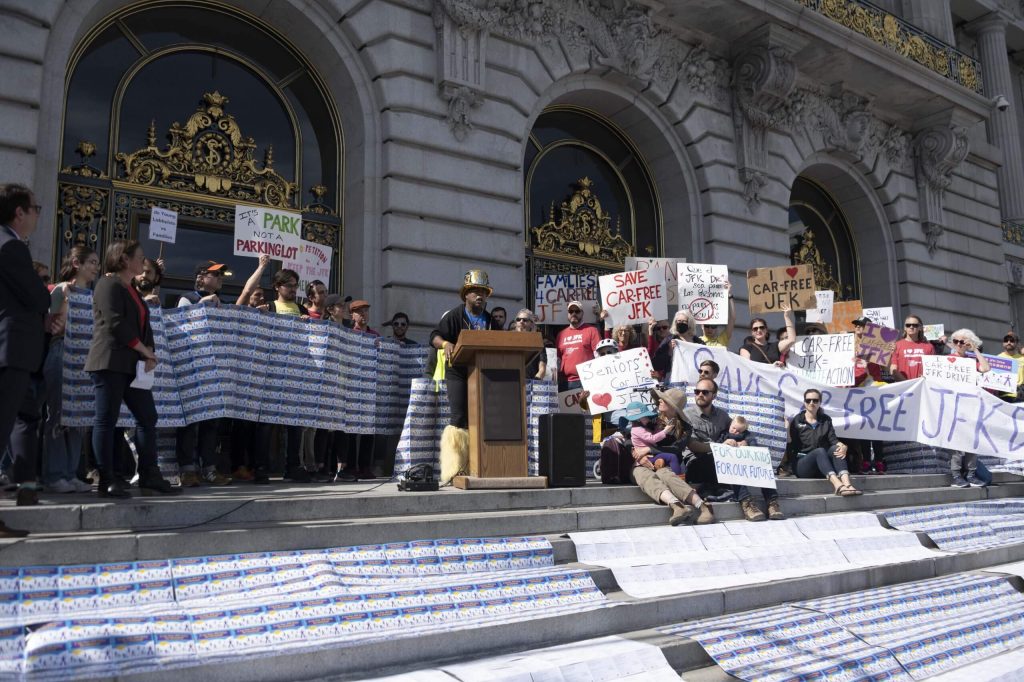 David Miles, Jr. at the March 1 rally. Photo by William McLeod.