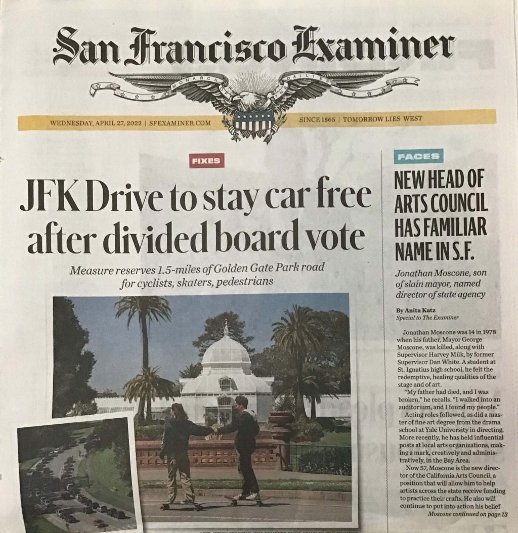 This headline from the San Francisco Examiner was one we had dreamed of... and it happened!
