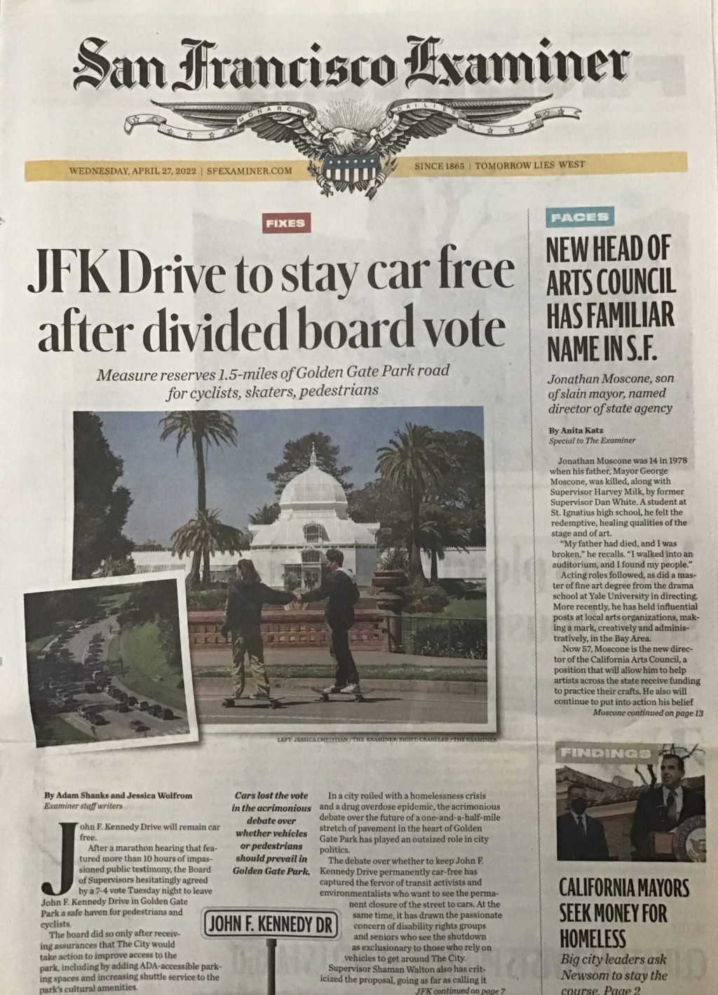 This headline from the San Francisco Examiner was one we had dreamed of... and it happened!