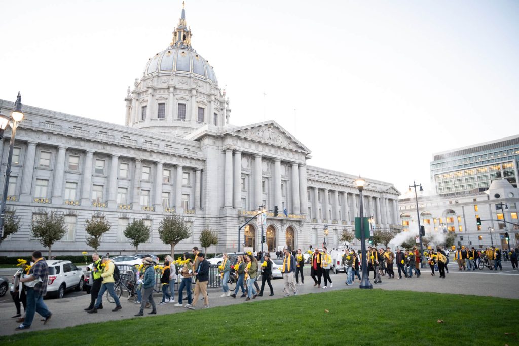 The memorial walk at World Day of Remembrance for Road Traffic Victims on November 19, 2023. Photo by William McLeod.