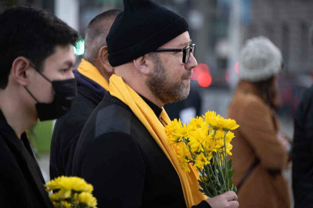 District Supervisor Rafael Mandelman attended and spoke at World Day of Remembrance for Road Traffic Victims on November 19, 2023. Photo by William McLeod.